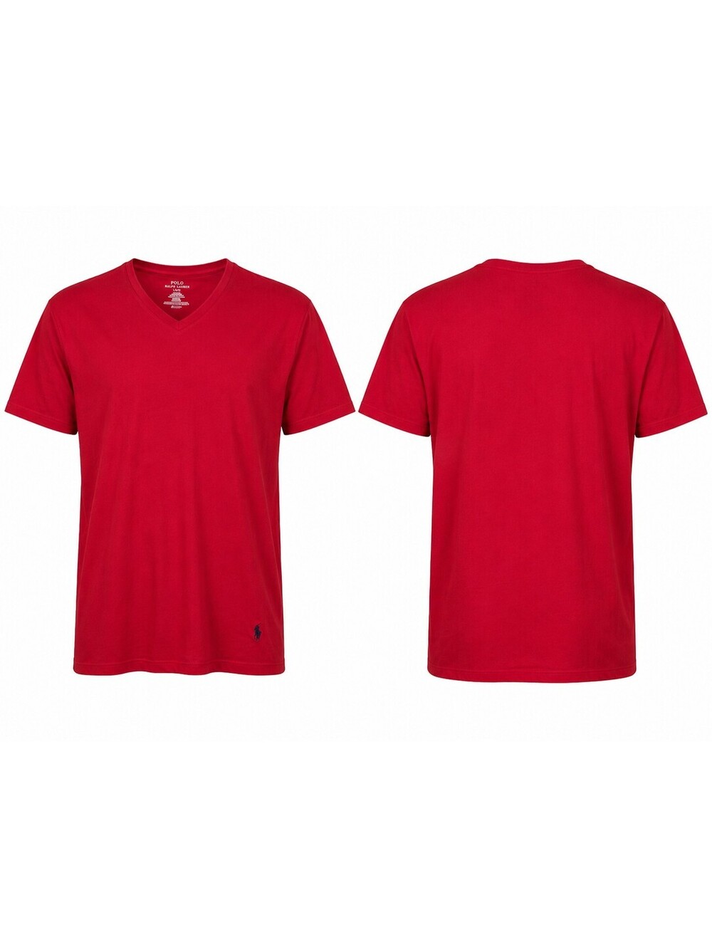 Polo Ralph Lauren Red Classic Fit Cotton Knit V-Neck Logo T-Shirt Men's size  L